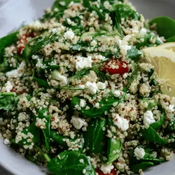 Spinach and Quinoa Salad with Feta and Dill