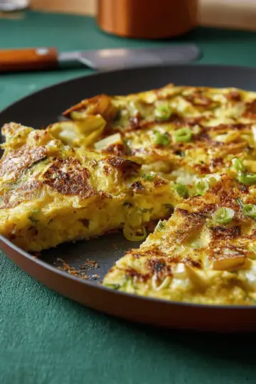 Leek and cheddar frittata