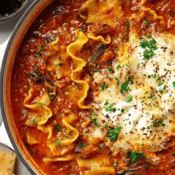 Easy Vegetarian One Pot Lasagna Soup