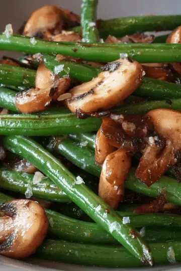 Roasted Green Beans and Mushrooms