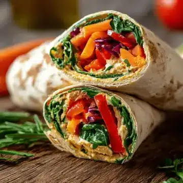 Perfect Roasted Veggie Hummus Wrap
