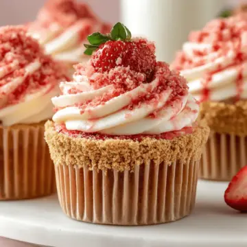 Strawberry Crunch Cupcakes