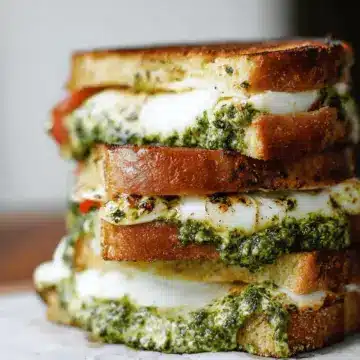 Pesto and Mozzarella Grilled Cheese Sandwich