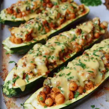 Vegan Stuffed Zucchini Boats With Chickpeas | Easy Recipe