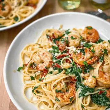 Creamy Tuscan Shrimp Linguine