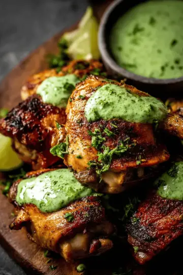 Peruvian Chicken with Green Sauce (Aji Verde)