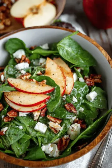 Apple Feta Spinach Salad