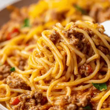 Crockpot Taco Spaghetti