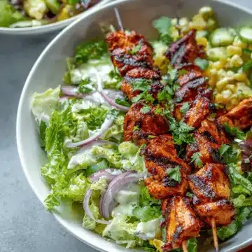 BBQ Chicken Skewer Salad