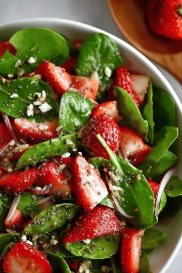 Spinach Strawberry Salad with Poppy Seed Dressing