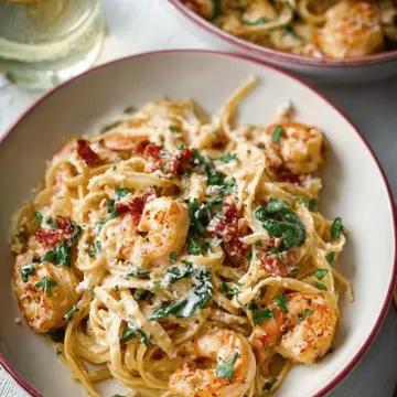 Creamy Tuscan Shrimp Linguine