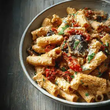 Eggplant and Sun-Dried Tomato Ricotta Pasta