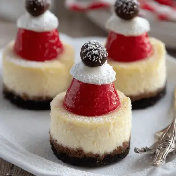 Mini Santa Hat Cheesecakes