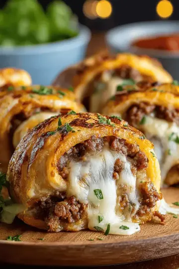 Garlic Butter Cheeseburger Rollups