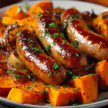 Honey Garlic Sausage with Sweet Potatoes