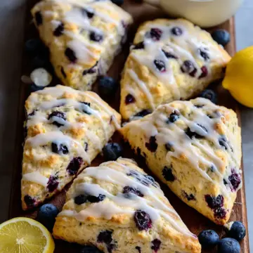 Glazed Lemon Blueberry Scones
