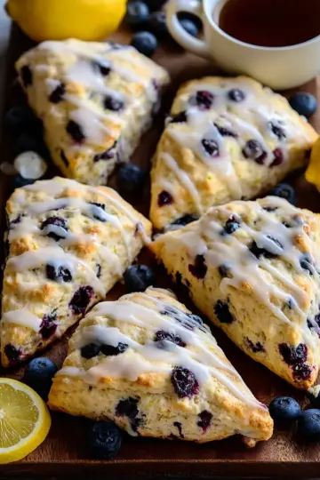 Glazed Lemon Blueberry Scones