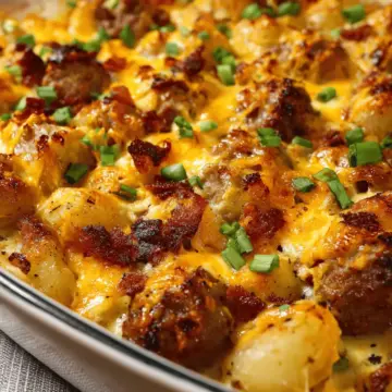 Cheesy Ranch Potatoes and Sausage Casserole Recipe