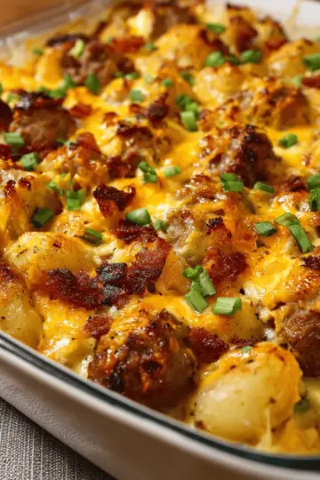 Cheesy Ranch Potatoes and Sausage Casserole Recipe