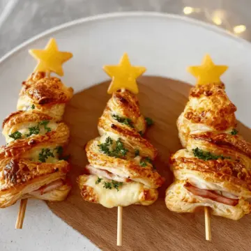 Ham and Cheese Puff Pastry Christmas Trees