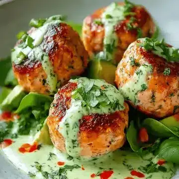 Salmon Balls with Creamy Avocado Sauce