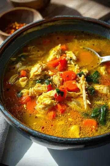 Anti-inflammatory Turmeric Ginger Chicken Soup