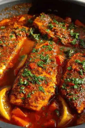 Classic Spicy Moroccan Fish in Rich Sauce