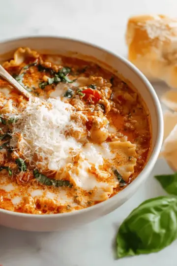 Easy Creamy Lasagna Soup