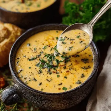 Cheddar Garlic Herb Potato Soup