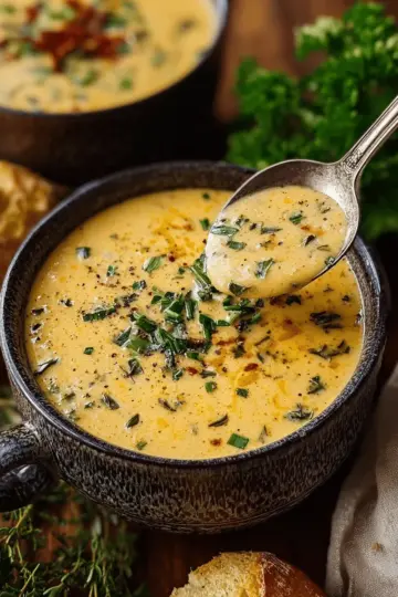 Cheddar Garlic Herb Potato Soup