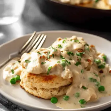 Creamed Chicken Over Biscuits