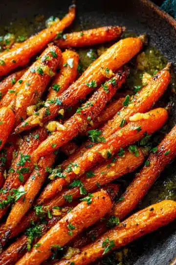 Honey Garlic Butter Roasted Carrots