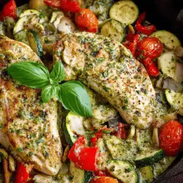 Creamy Pesto Chicken and Vegetables
