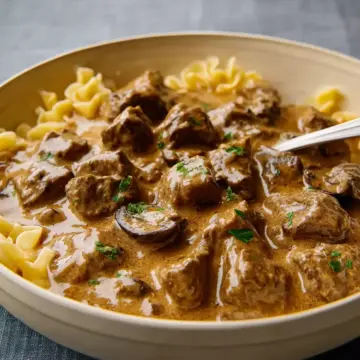 Slow Cooker Beef Stroganoff