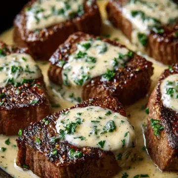 Garlic Butter Steak with Creamy Parmesan Sauce Recipe