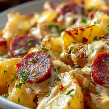 Cheesy Ranch Potatoes and Smoked Sausage