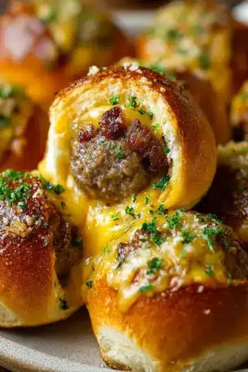 Garlic Parmesan Cheeseburger Bombs