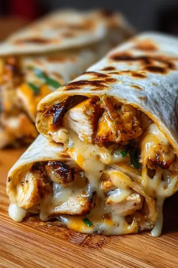Recipe: Cheesy Garlic Chicken Wraps
