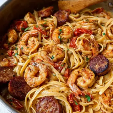 Creamy Cajun Shrimp Pasta with Sausage
