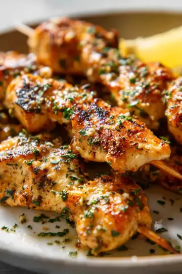 Garlic Parmesan Chicken Skewers