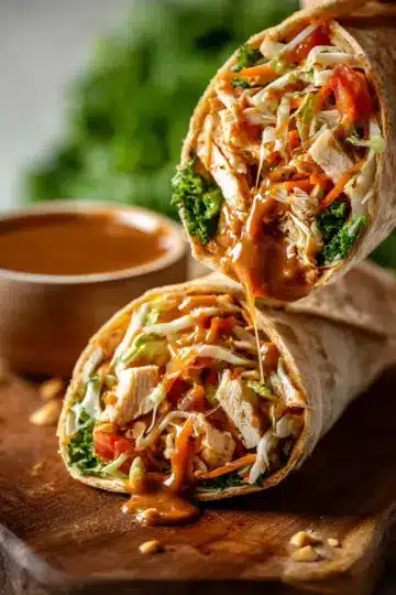 Peanut Chicken Wraps