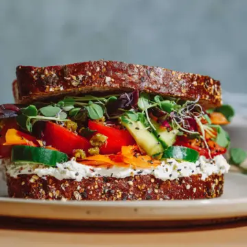 Veggie Sandwich with Whipped Feta and Pepperoncini