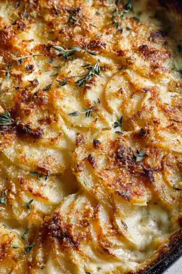 Crispy Parmesan and Gruyere Potato Gratin