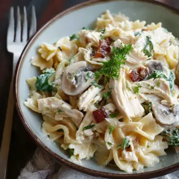 Creamy leftover rotisserie chicken pasta