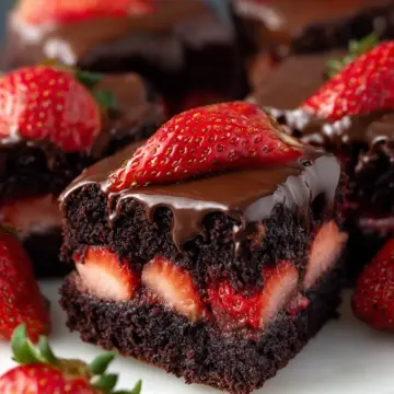 Chocolate Covered Strawberry Brownies