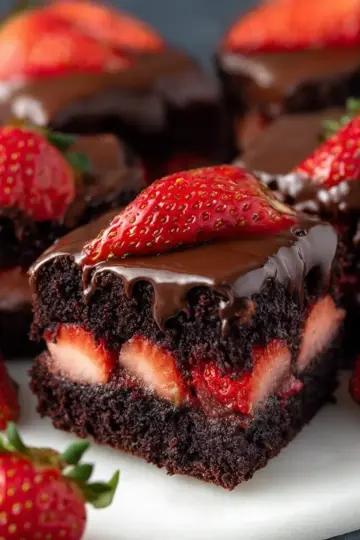 Chocolate Covered Strawberry Brownies