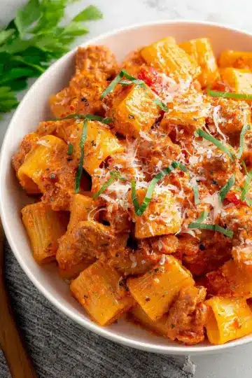 Creamy Tomato Sausage Rigatoni