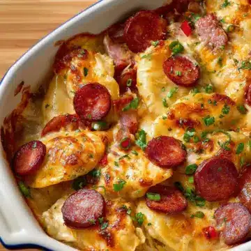 Pierogie and Kielbasa Casserole