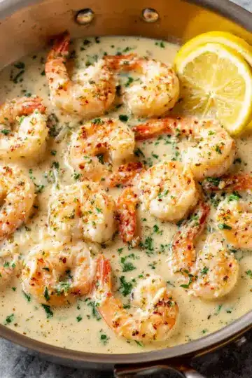 Creamy Lemon Garlic Parmesan Shrimp