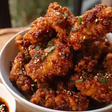 Soy Garlic Korean Fried Chicken (Dakgangjeong)